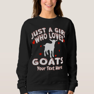 Moletom Apenas Uma Menina Que Ama Cabras Personalizado