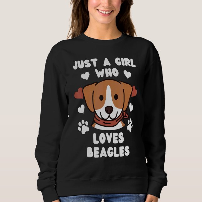 Moletom Apenas Uma Menina Que Ama Cachorro De Beagles (Frente)