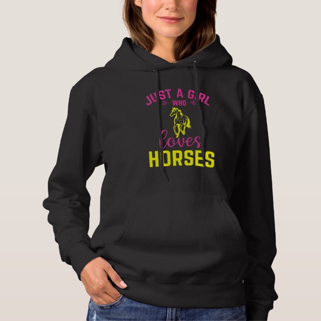 Moletom Apenas Uma Menina Que Ama Cavalos Cavalos Cavalos  (Frente)