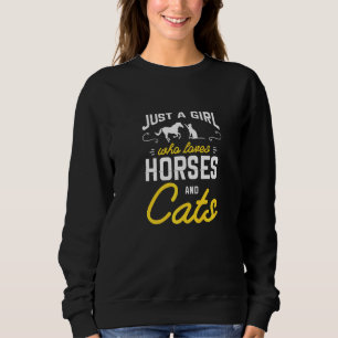 Moletom Apenas Uma Menina Que Ama Cavalos E Gatos Para Um