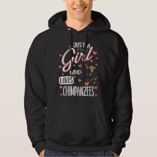 Moletom Apenas Uma Menina Que Ama Chimpanzés Engraçados Ch