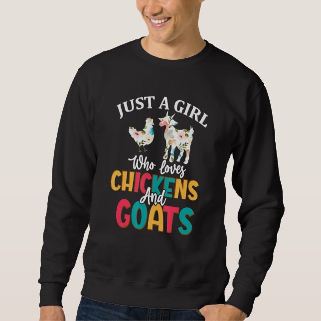 Moletom Apenas Uma Menina Que Ama Galinhas Cabras Meninas  (Frente)