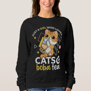 Moletom Apenas Uma Menina Que Ama Gatos E Boba Tea Neko Bu