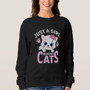 Moletom Apenas Uma Menina Que Ama Gatos Que Eu Adoro