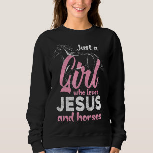 Moletom Apenas Uma Menina Que Ama Jesus E Cavalos Cavalos