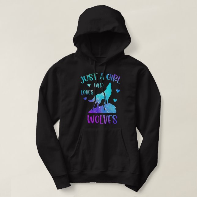 Moletom Apenas Uma Menina Que Ama Lobos Arco-Íris Dão Para (Frente do Design)