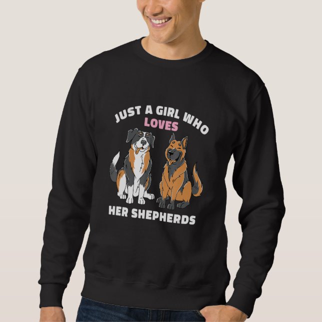 Moletom Apenas Uma Menina Que Ama Os Pastores Aussie Austr (Frente)
