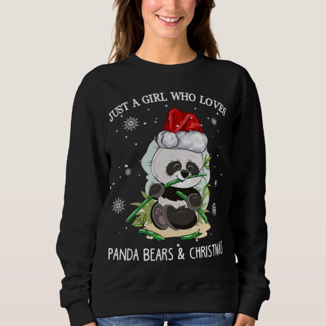 Moletom Apenas Uma Menina Que Ama Pandas E Natal (Frente)