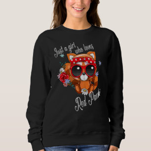 Moletom Apenas Uma Menina Que Ama Pandas Vermelhas Para Be