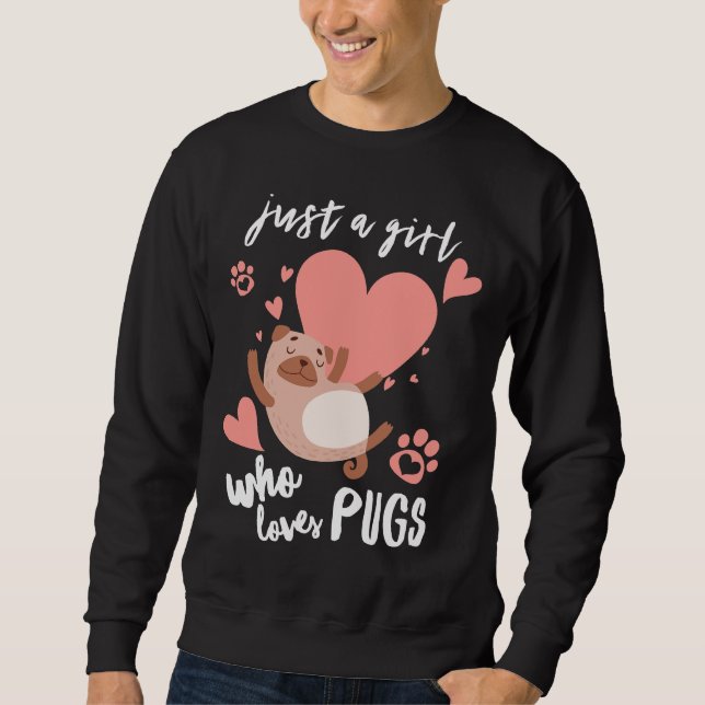 Moletom Apenas Uma Menina Que Ama Pugs Clássico T-Shirt 20 (Frente)