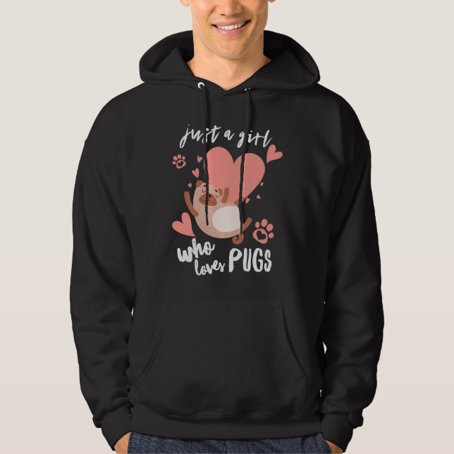 Moletom Apenas Uma Menina Que Ama Pugs Clássico T-Shirt 20 (Frente)