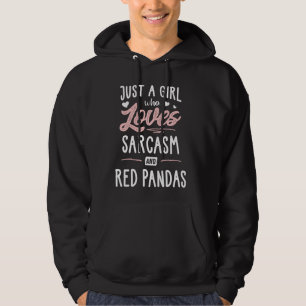 Moletom Apenas Uma Menina Que Ama Sarcasmo E Pandas Vermel