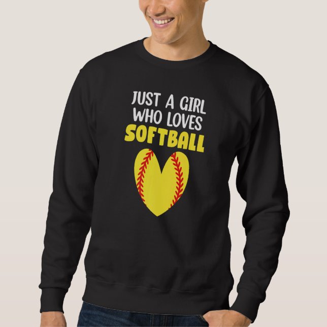 Moletom Apenas Uma Menina Que Ama Softball (Frente)