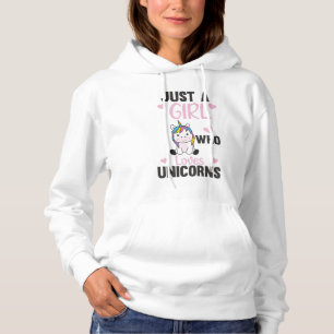 Moletom Apenas Uma Menina Que Ama Unicórnios Para O Coraçã