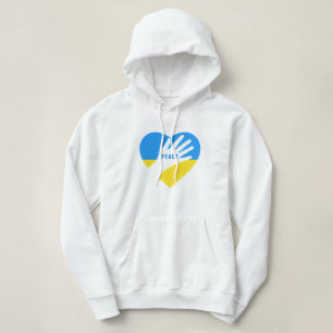 Moletom Apoiar a Ucrânia Hoodie Peace Ucraniana Flag Heart