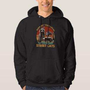Moletom Apoie os Gatos da Rua Local! Raccoon Skunk