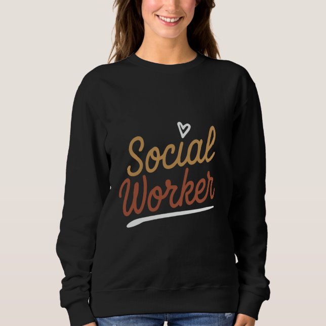 Moletom Apoio de Assistente Social Retro Coração Mês de Tr (Frente)