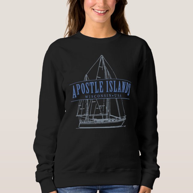 Moletom Apostle Islands Wisconsin Sailboat Design (Frente)