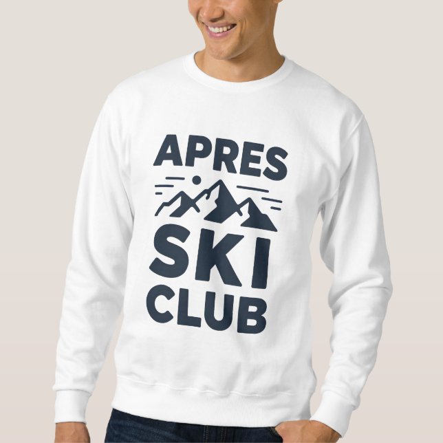Moletom Apres Ski Club Mountain Logo - Custom Mens Winter  (Frente)
