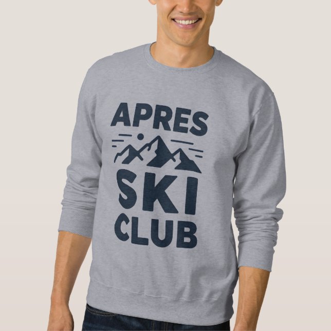 Moletom Apres Ski Club Mountain Logo - Custom Mens Winter  (Frente)