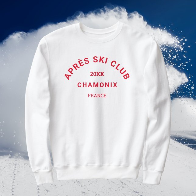 Moletom Après Ski Club Red Ski Resort Crest Mens White (Criador carregado)