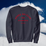 Moletom Après Ski Club Winter Red Ski Resort Crest Mens<br><div class="desc">Après Ski Club, crista de resort de esqui vermelho de inverno, camisola de marinho. Personalize com o ano de sua viagem de esqui, nome do resort de esqui e local. Perfeito para uma viagem de esqui de destino de grupo, como presente para lembrar de uma viagem passada ou para uma...</div>