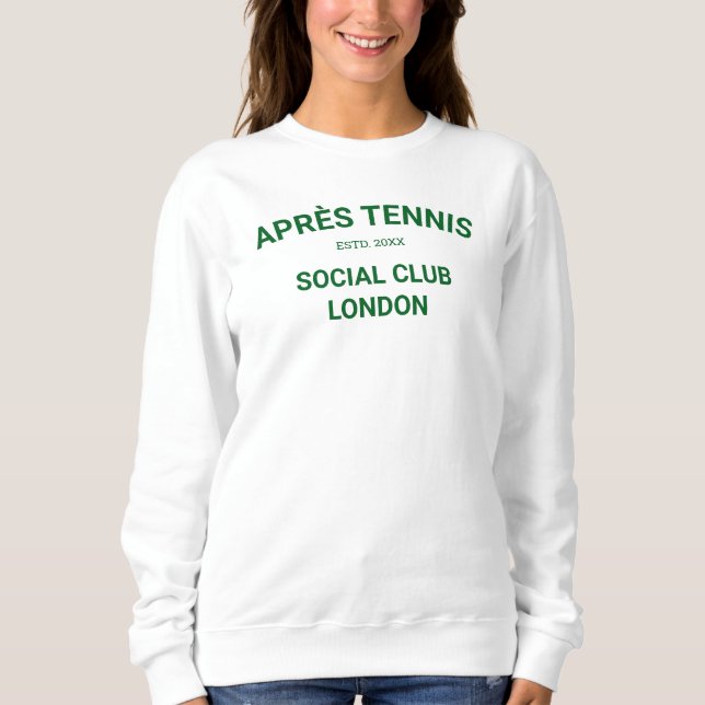 Moletom Après Tennis Club Player Team Green White Girls (Frente)