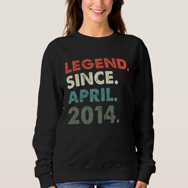 Moletom April 2014 Legendary Year 2014 Retro 2014 Legend S (Frente)