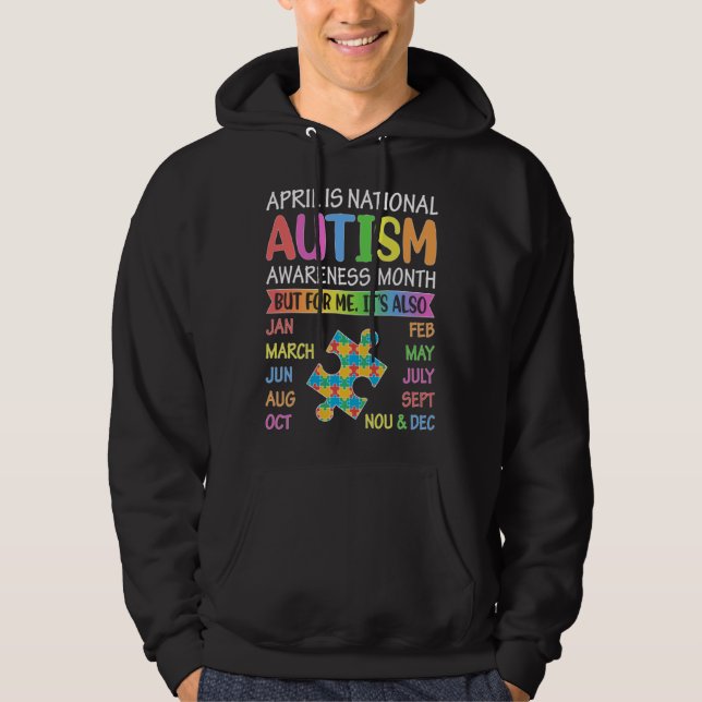 Moletom April is National Autism Awareness Month Boy Girl  (Frente)