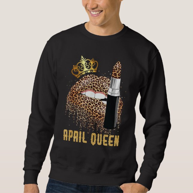 Moletom April Queen Leopard Lips Shirt April (Frente)