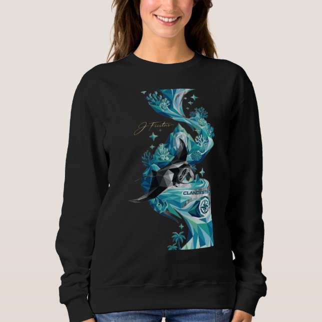 Moletom “Aqua Elegance – Manta Ray Flow Sweatshirt” (Frente)