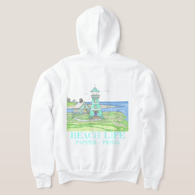 Moletom Aqua Lighthouse Zippered Hoodie (Postura das costas)