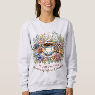 Moletom Aquarela Médica Café Floral Nome Personalizado