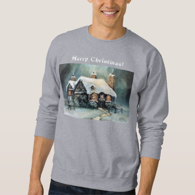 Moletom Aquarela Rindo Santa Claus Rudolf Sorrindo (Frente)