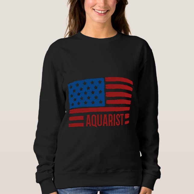 Moletom Aquarista 4 De Julho Patriótico Americano Bandeira (Frente)