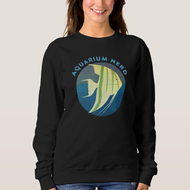 Moletom Aquarium Nerd Angelfish Retro Vintage Style Freshw (Frente)