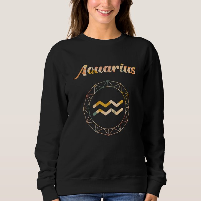 Moletom Aquarius Zodiac Flowers (Frente)