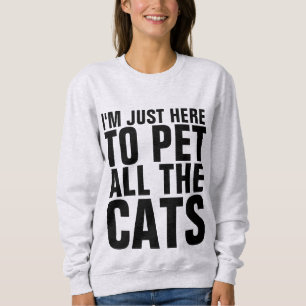 Moletom AQUI PARA FAZER TODOS OS GATOS T-Shirts De Gato
