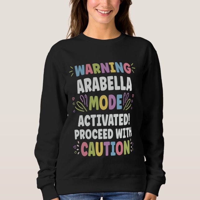 Moletom ARABELLA Personalizado Nome Funny Cute Custom ARAB (Frente)