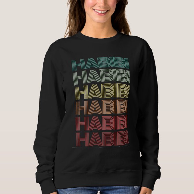 Moletom Arabic Word HABIBI Retro Halal Humor Arab Middle E (Frente)