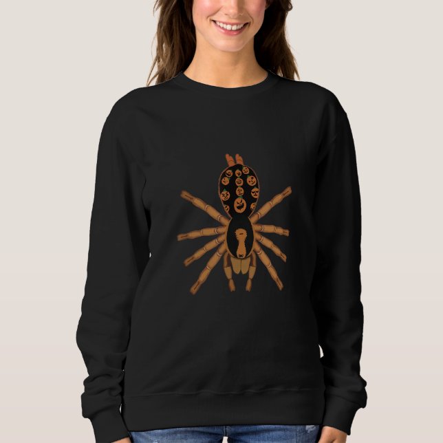 Moletom Aranha Pássaro da Mancha de Abóbora Halloween Hapa (Frente)