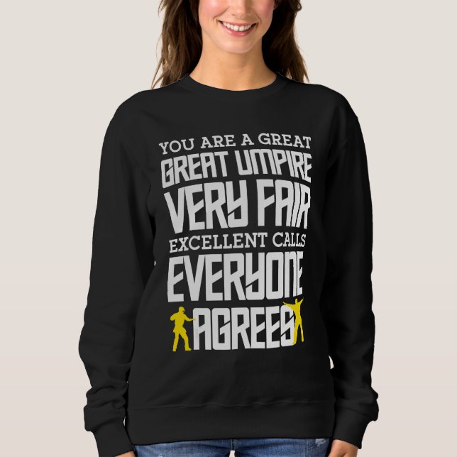 Moletom Árbitro de Beisebol Melhor Frase de Árbitro Vamos  (Frente)