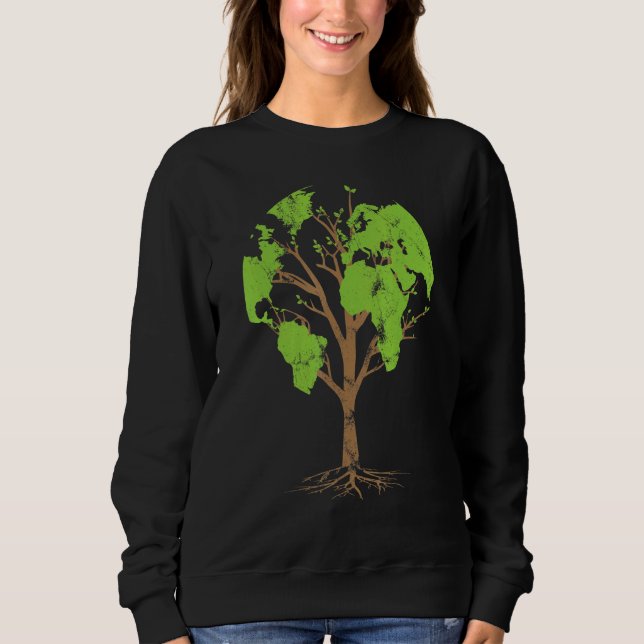 Moletom Arborist Gardener Tree World Map Nature (Frente)