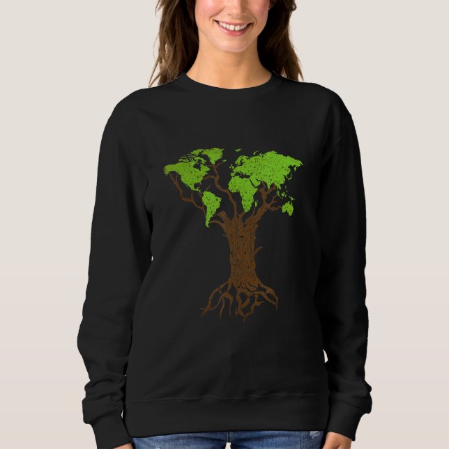 Moletom Arborist Gardener Tree World Map Nature 1 (Frente)