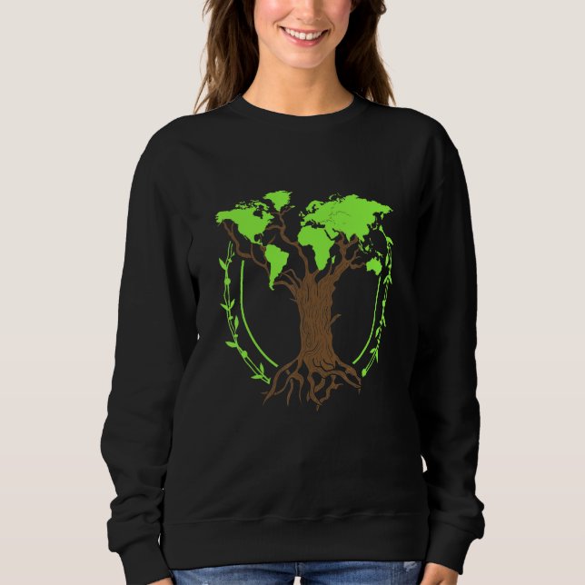Moletom Arborist Gardener Tree World Map Nature 3 (Frente)