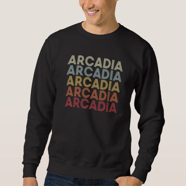 Moletom Arcadia Wisconsin Arcadia WI Retro Vintage Text   (Frente)