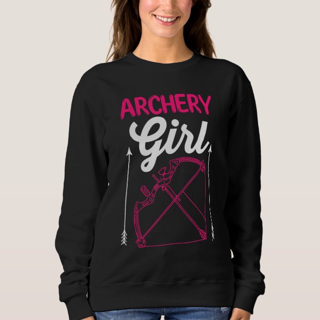 Moletom Archery Sports  Bow And Arow Shooting Archer Girl (Frente)