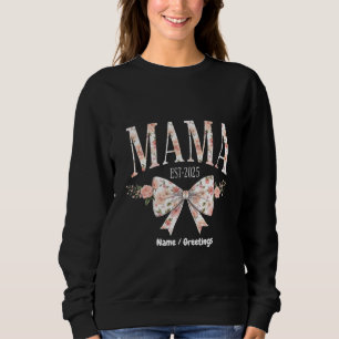 Moletom Arco Coquette Mama Est 2025 Feliz Dia de as mães