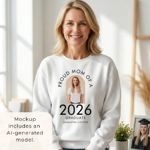 Moletom Arco Foto Mãe Orgulhosa de Graduado de 2026