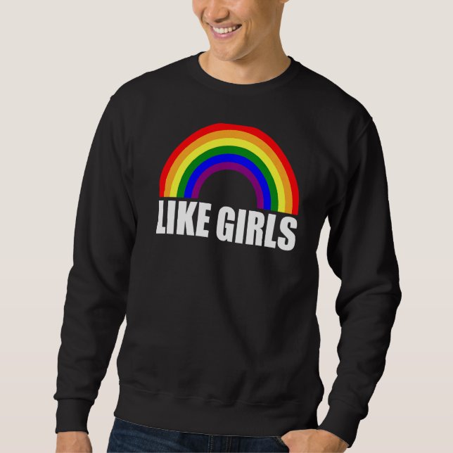 Moletom Arco-Íris Como Meninas Lésbicas Premium (Frente)